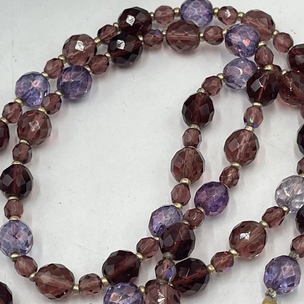 Joan Rivers Purple Aurora Borealis Faceted‎ Crystal Beaded 32
